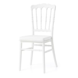 Weißer Napoleon-Stuhl mit weißem Sitzkissen