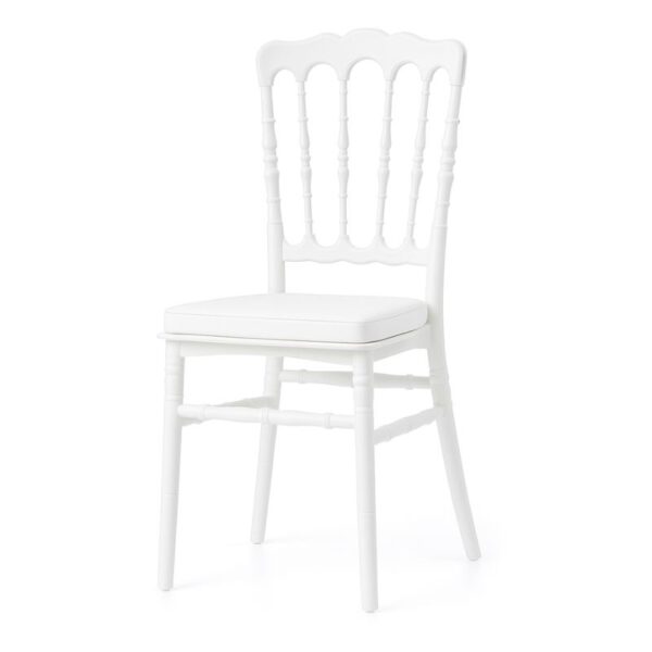 Weißer Napoleon-Stuhl mit weißem Sitzkissen