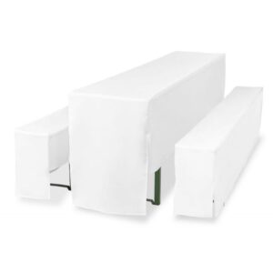 Beer bench set L220cm with cushions and covers white