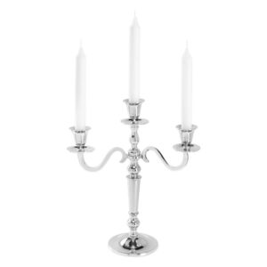 Pointed candle holder 3-armed silver