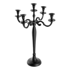 Pointed candle holder 5-armed black