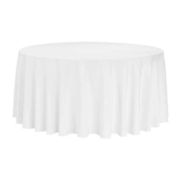 Tischdecke elegant weiß rund D270cm