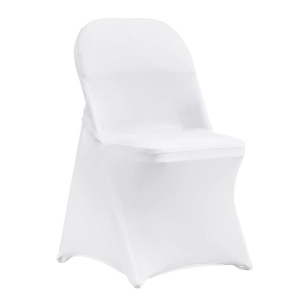 Folding chair with white cover for rent in Munich