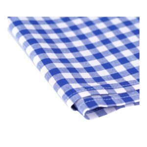 Blue checkered square tablecloth for rent in Munich