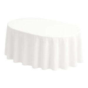 Weiße Tischdecke oval für ovalen Banketttisch zu mieten