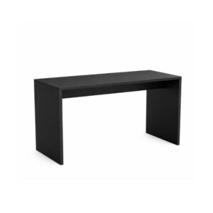 Schwarzer Brückentisch mit Sitzhöhe 75 cm für Event- und Messeeinsatz